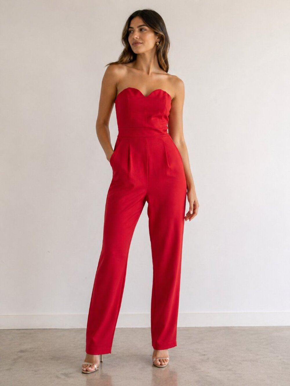 Express Women’s Strapless Sweetheart Jumpsuit, 00 (XXS)